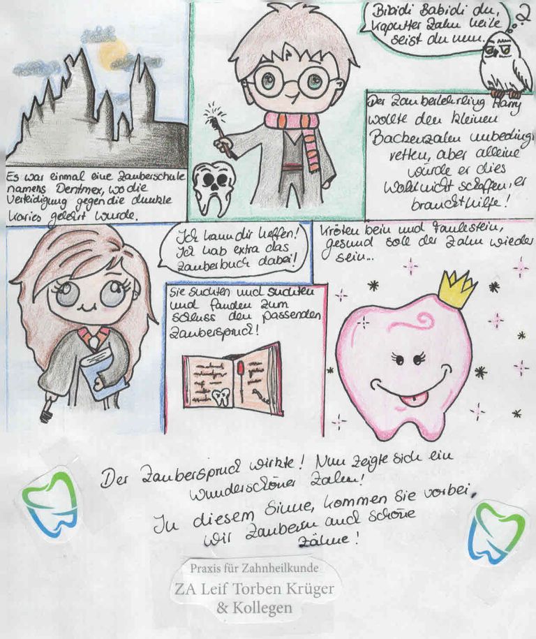 Comic der Zahnfee Justine Peschke